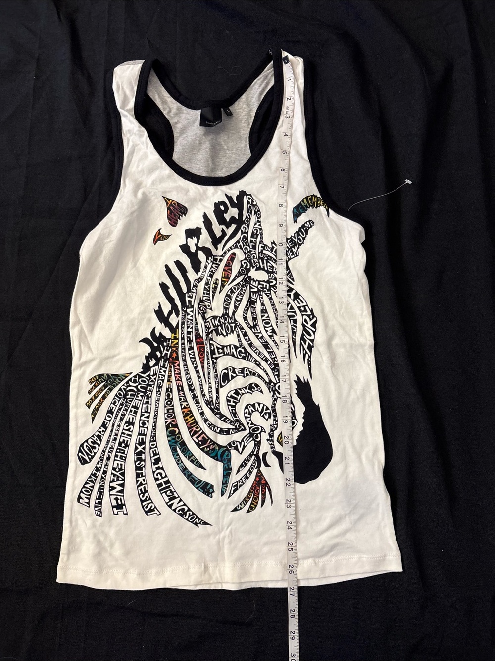 Hurley White Zebra Graphic Tank with Black Trim - Picture 3 of 7